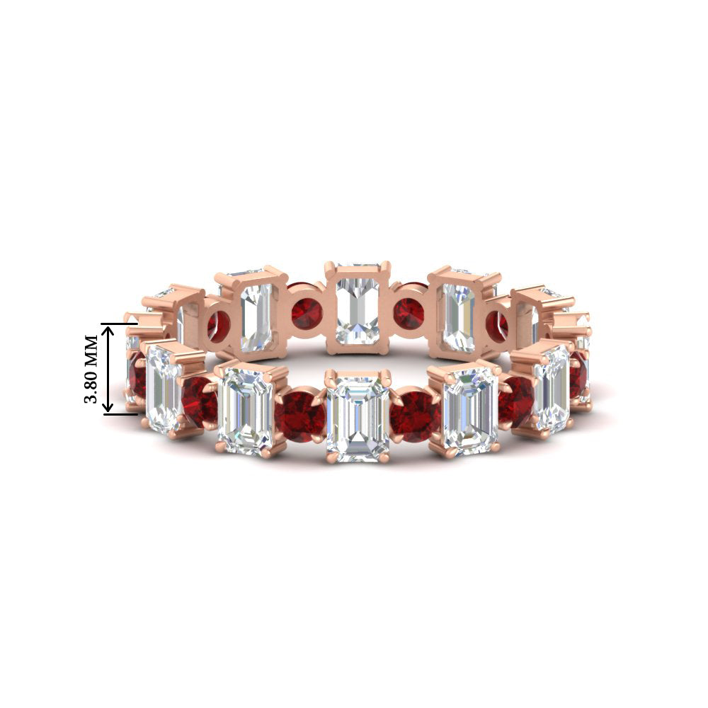 2 Carat Emerald And Round Cut Eternity Diamond Band