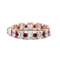 Thumbnail 35 - 2 Carat Emerald And Round Cut Eternity Diamond Band