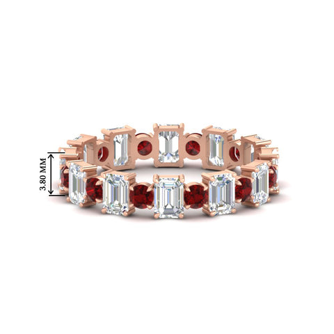 2 Carat Emerald And Round Cut Eternity Diamond Band