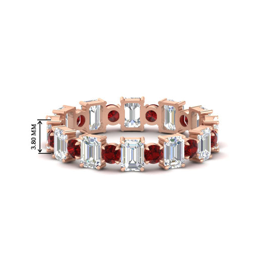 2 Carat Emerald And Round Cut Eternity Diamond Band
