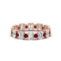 Thumbnail 34 - 2 Carat Emerald And Round Cut Eternity Diamond Band