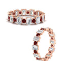 Thumbnail 37 - 2 Carat Emerald And Round Cut Eternity Diamond Band