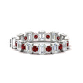 Thumbnail 71 - 2 Carat Emerald And Round Cut Eternity Diamond Band
