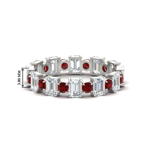 2 Carat Emerald And Round Cut Eternity Diamond Band