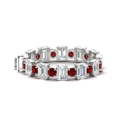2 Carat Emerald And Round Cut Eternity Diamond Band