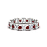 Load image into Gallery viewer, 2 Carat Emerald And Round Cut Eternity Diamond Band
