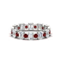 Thumbnail 70 - 2 Carat Emerald And Round Cut Eternity Diamond Band