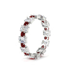 Load image into Gallery viewer, 2 Carat Emerald And Round Cut Eternity Diamond Band
