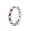 Thumbnail 72 - 2 Carat Emerald And Round Cut Eternity Diamond Band