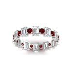 Load image into Gallery viewer, 2 Carat Emerald And Round Cut Eternity Diamond Band

