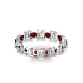 Thumbnail 74 - 2 Carat Emerald And Round Cut Eternity Diamond Band