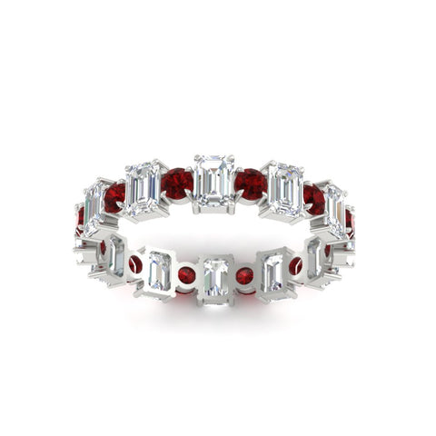 2 Carat Emerald And Round Cut Eternity Diamond Band