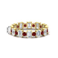 Thumbnail 101 - 2 Carat Emerald And Round Cut Eternity Diamond Band