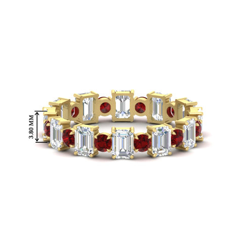 2 Carat Emerald And Round Cut Eternity Diamond Band