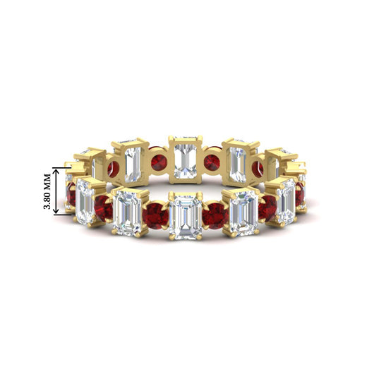 2 Carat Emerald And Round Cut Eternity Diamond Band