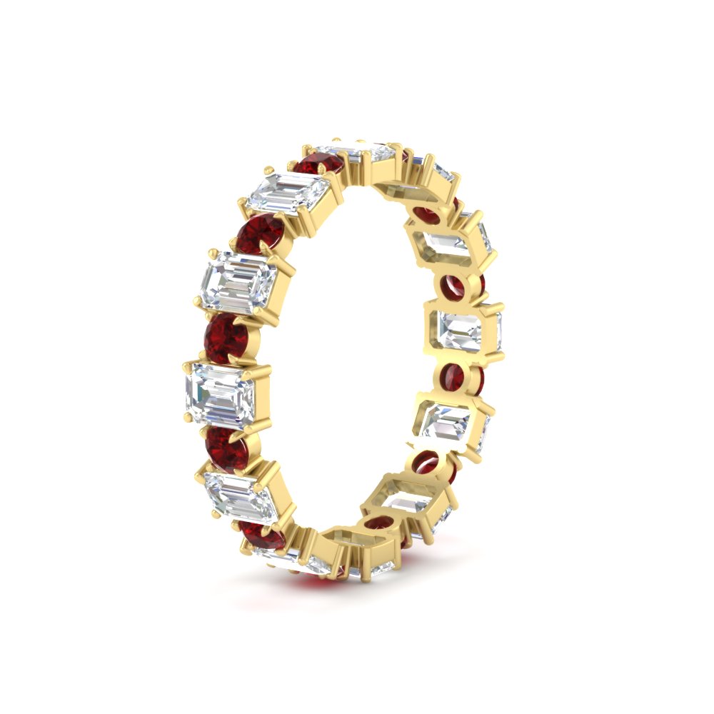 2 Carat Emerald And Round Cut Eternity Diamond Band