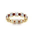 Thumbnail 104 - 2 Carat Emerald And Round Cut Eternity Diamond Band