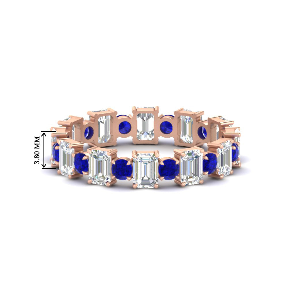 2 Carat Emerald And Round Cut Eternity Diamond Band