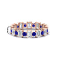 Thumbnail 17 - 2 Carat Emerald And Round Cut Eternity Diamond Band