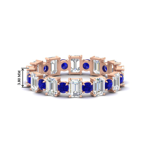 2 Carat Emerald And Round Cut Eternity Diamond Band