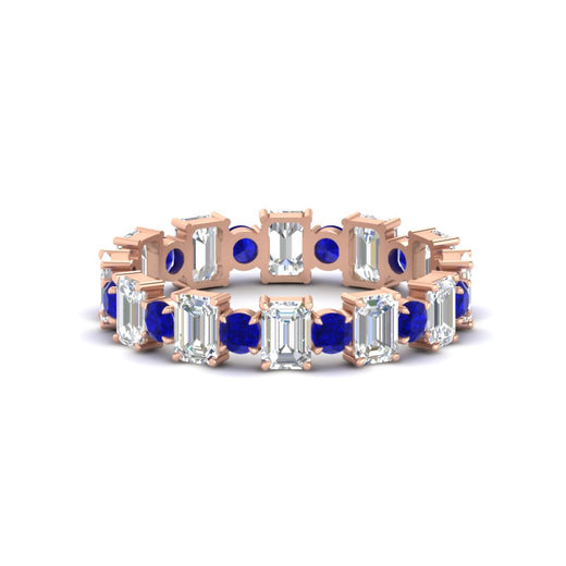2 Carat Emerald And Round Cut Eternity Diamond Band
