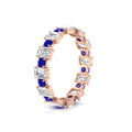 Thumbnail 18 - 2 Carat Emerald And Round Cut Eternity Diamond Band