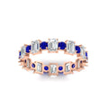 Thumbnail 20 - 2 Carat Emerald And Round Cut Eternity Diamond Band