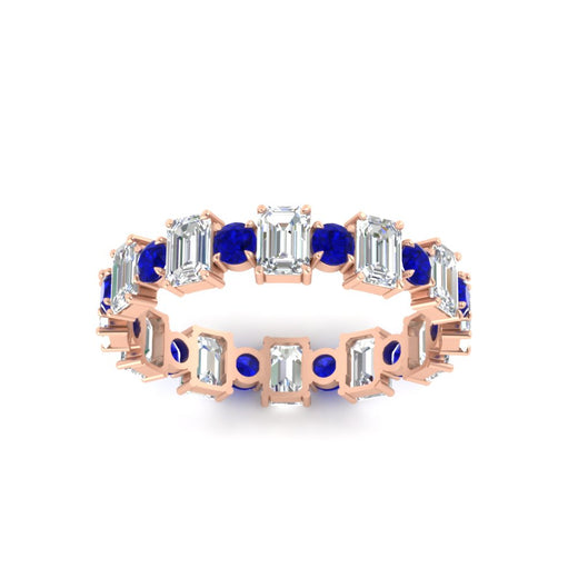 2 Carat Emerald And Round Cut Eternity Diamond Band