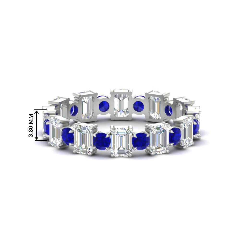 2 Carat Emerald And Round Cut Eternity Diamond Band