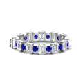 Thumbnail 53 - 2 Carat Emerald And Round Cut Eternity Diamond Band