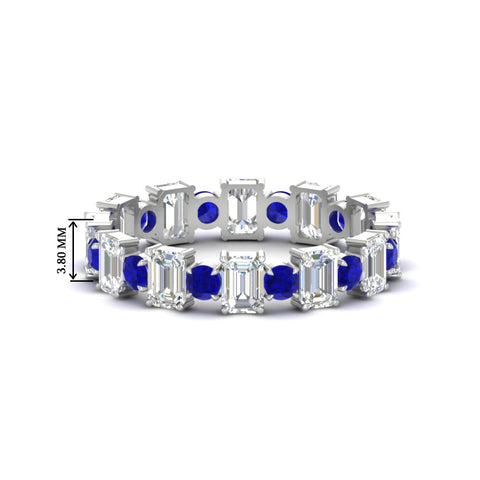 2 Carat Emerald And Round Cut Eternity Diamond Band