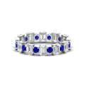 Thumbnail 52 - 2 Carat Emerald And Round Cut Eternity Diamond Band