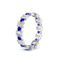 Thumbnail 54 - 2 Carat Emerald And Round Cut Eternity Diamond Band