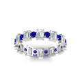 Thumbnail 56 - 2 Carat Emerald And Round Cut Eternity Diamond Band