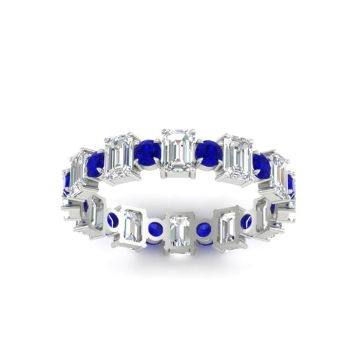 2 Carat Emerald And Round Cut Eternity Diamond Band