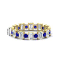 Thumbnail 83 - 2 Carat Emerald And Round Cut Eternity Diamond Band