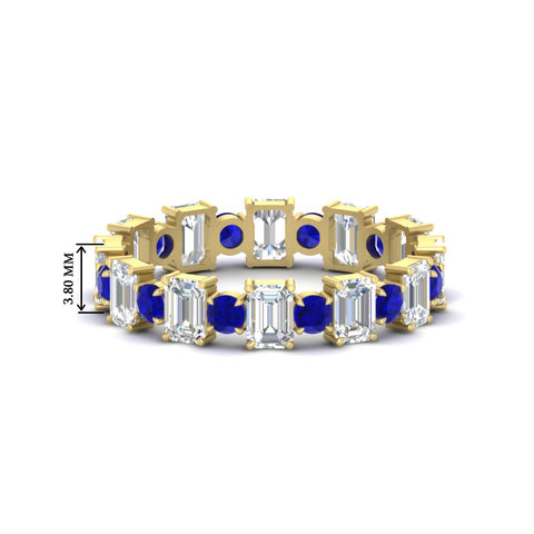 2 Carat Emerald And Round Cut Eternity Diamond Band