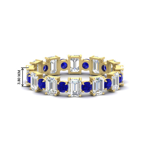 2 Carat Emerald And Round Cut Eternity Diamond Band