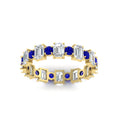 Thumbnail 86 - 2 Carat Emerald And Round Cut Eternity Diamond Band