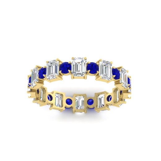 2 Carat Emerald And Round Cut Eternity Diamond Band