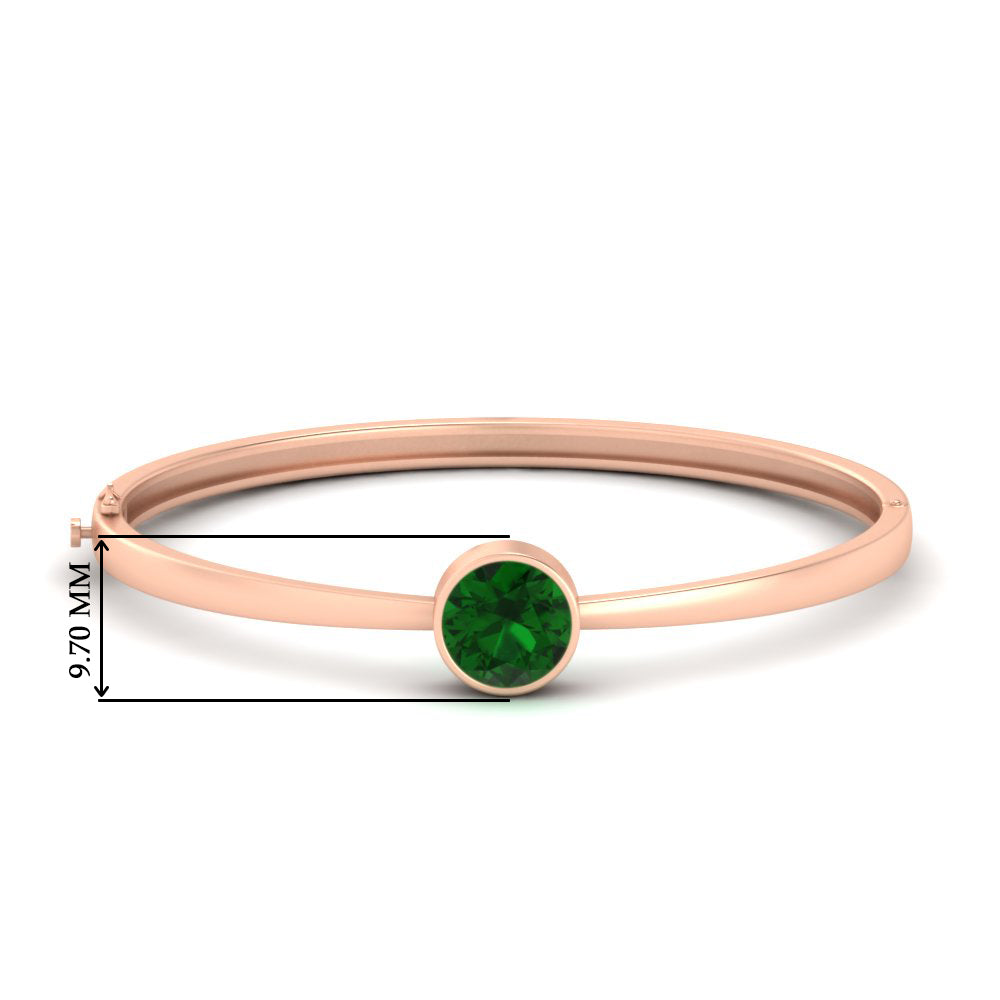 Round Solitaire Bangle Hinged Bracelet