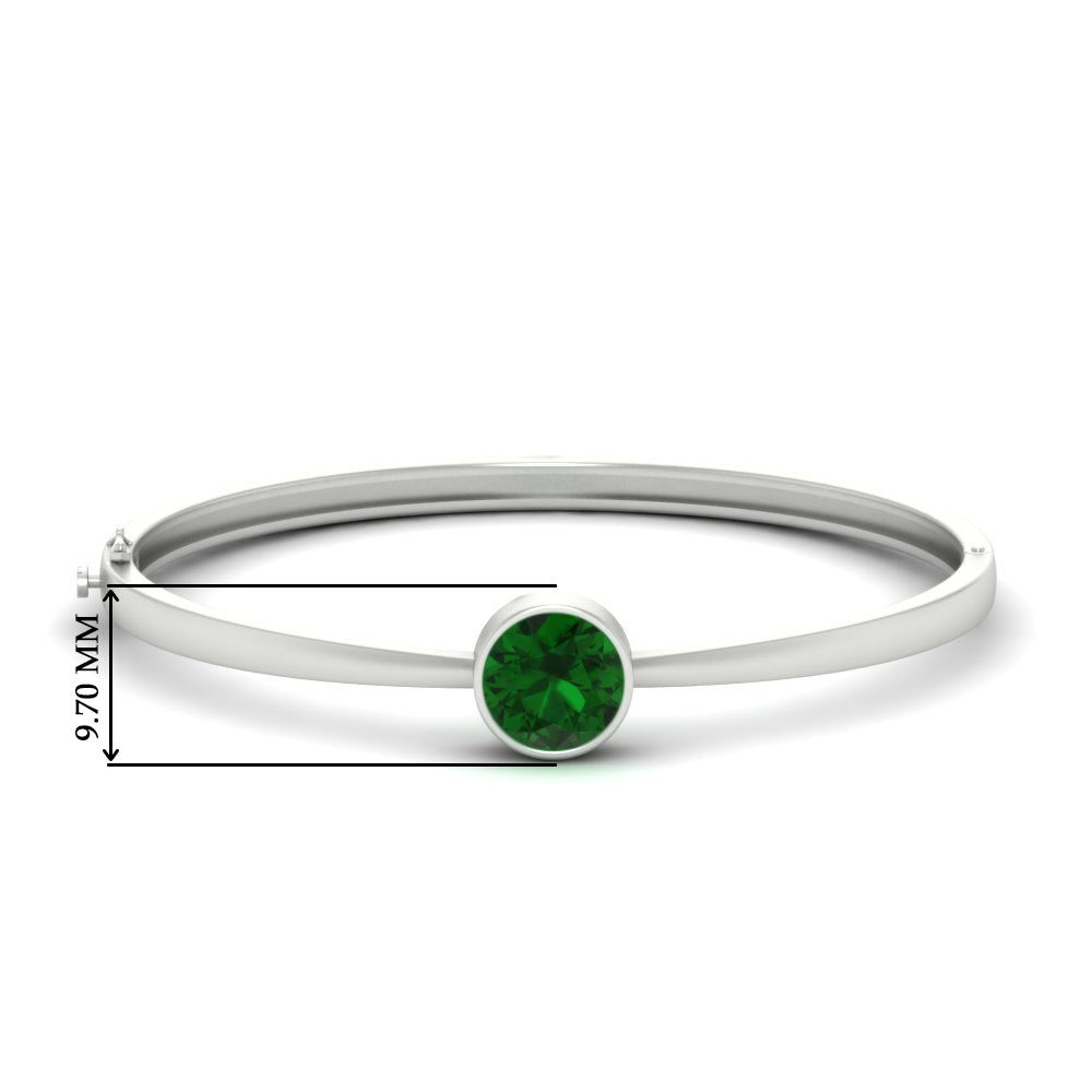 Round Solitaire Bangle Hinged Bracelet