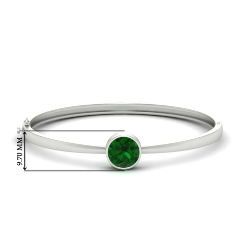 Round Solitaire Bangle Hinged Bracelet