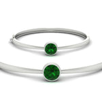 Load image into Gallery viewer, Round Solitaire Bangle Hinged Bracelet