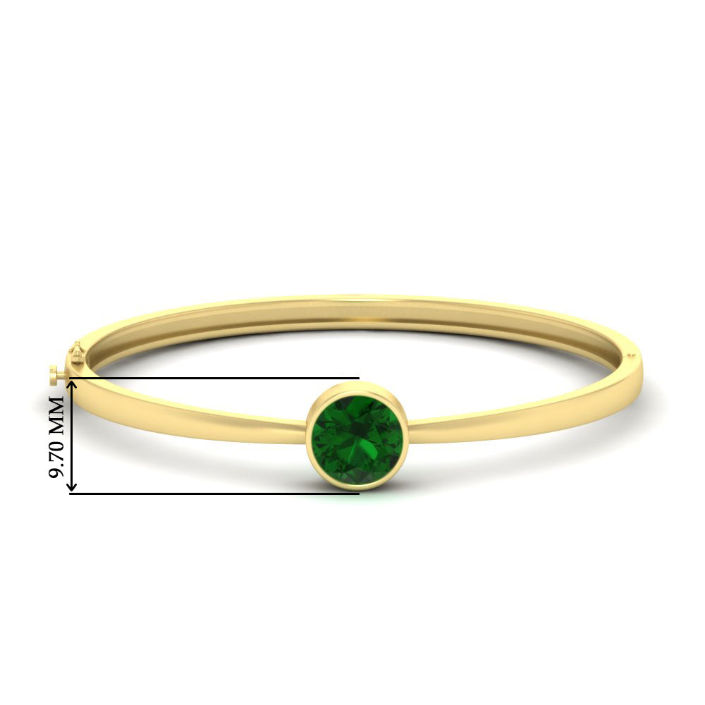 Round Solitaire Bangle Hinged Bracelet