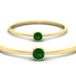 Load image into Gallery viewer, Round Solitaire Bangle Hinged Bracelet