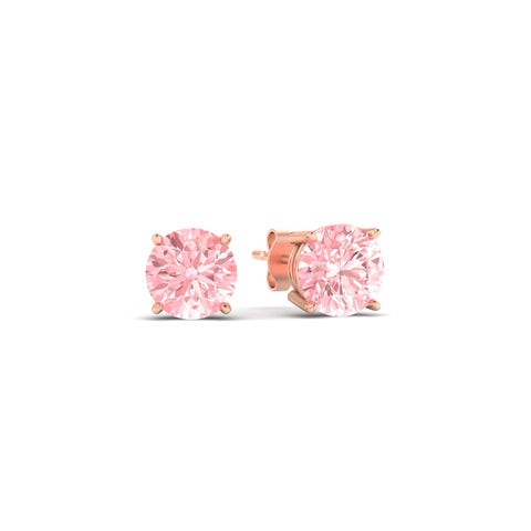 Fancy Color Lab Grown Round Diamond Stud Earrings