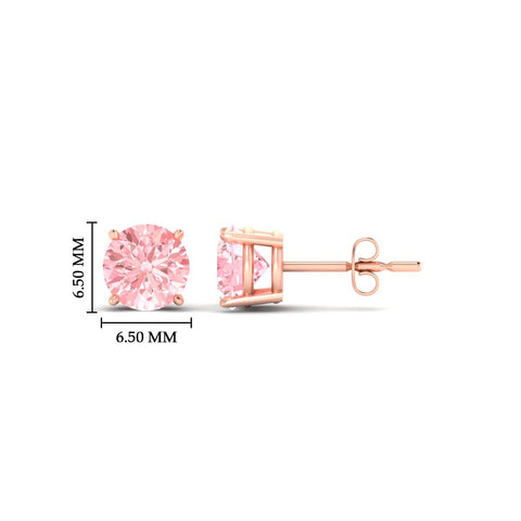 Fancy Color Lab Grown Round Diamond Stud Earrings
