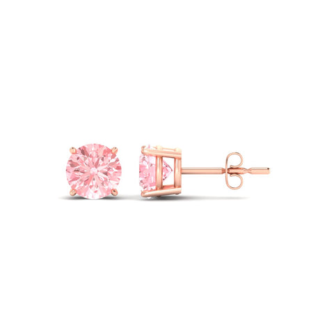 Fancy Color Lab Grown Round Diamond Stud Earrings