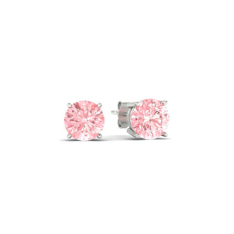 Fancy Color Lab Grown Round Diamond Stud Earrings